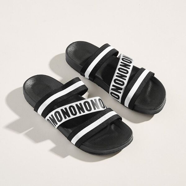 

Men Two Tone Letter Print Sliders
