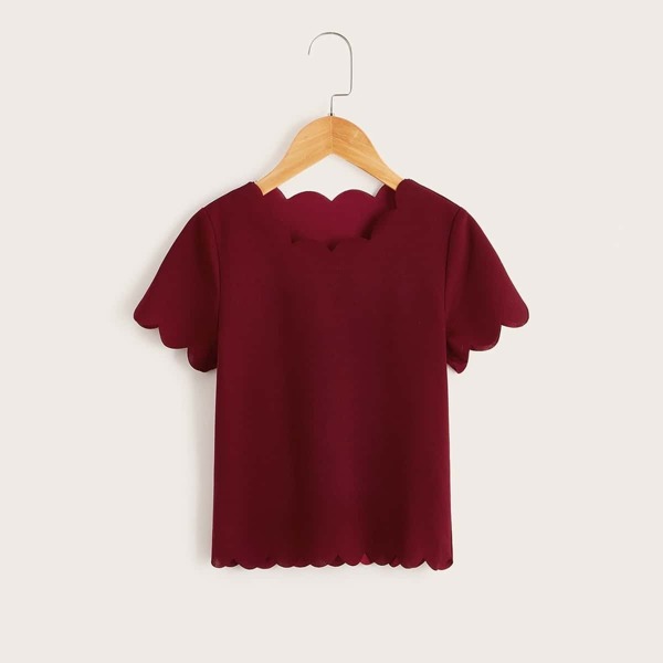 

Girls Scallop Trim Top