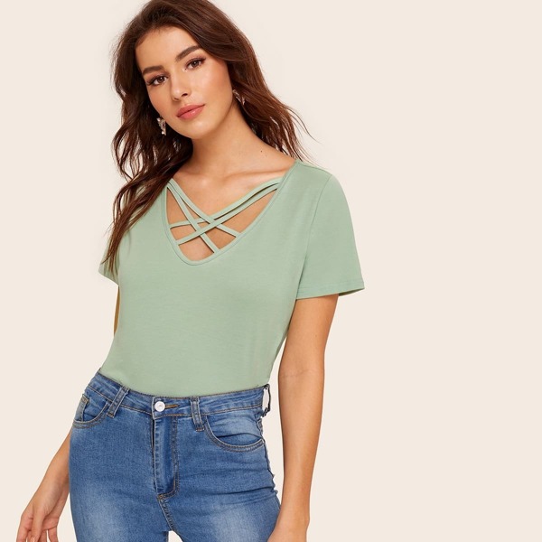 

Criss Cross Neck Tee
