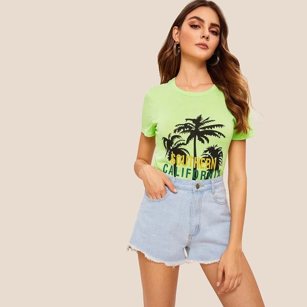 

Palm Tree Print Tee