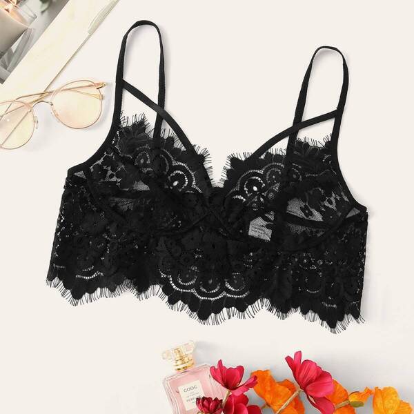 

Floral Lace Harness Bralette