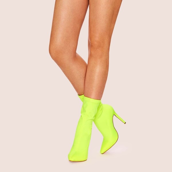 

Plain Point Toe Neon Boots