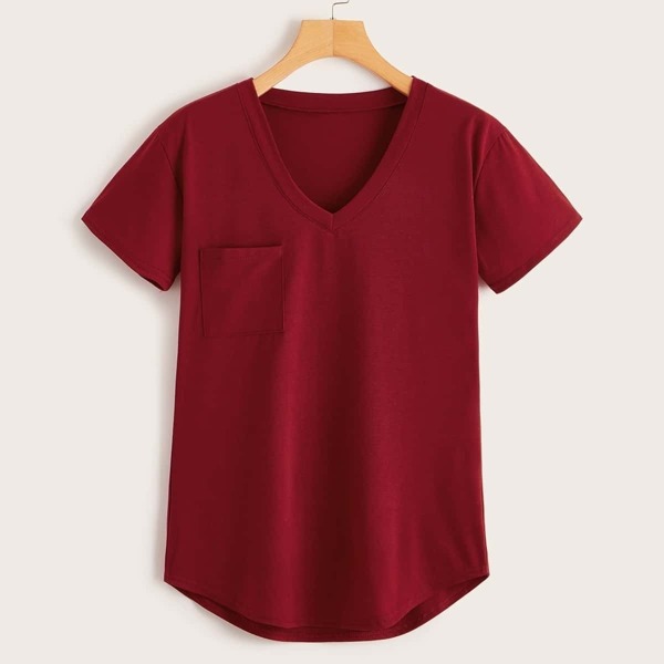 

Pocket Patch Curved Hem Tee