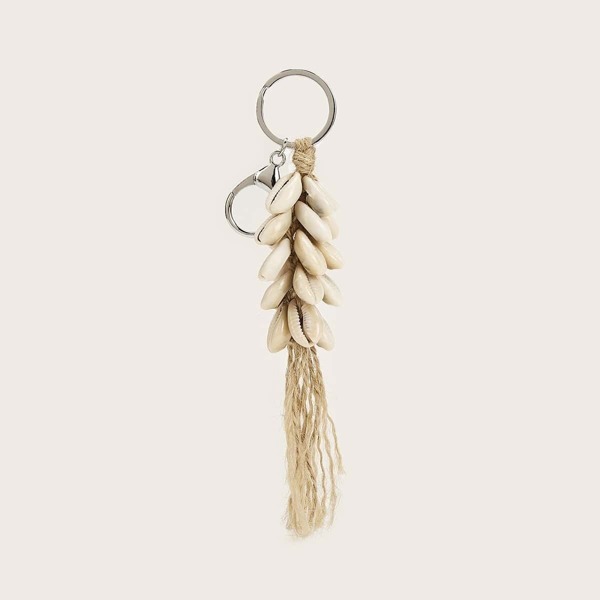 

Shell Decor Rope Bag Accessory, Beige