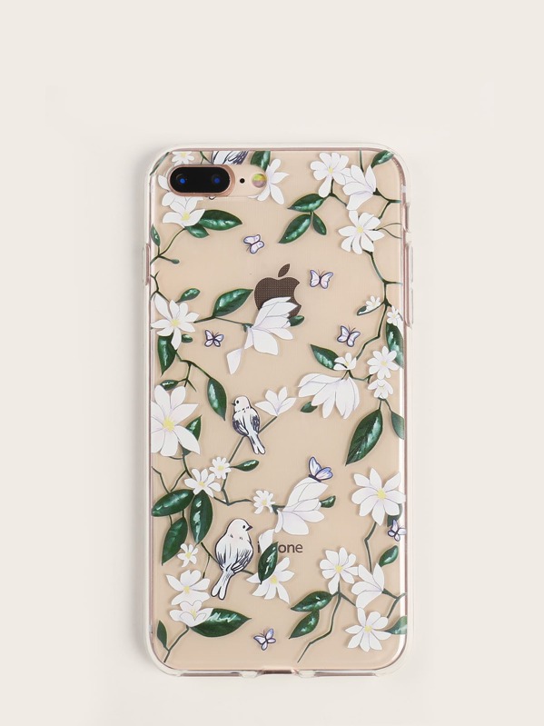 

Flower Print Transparent iPhone Case