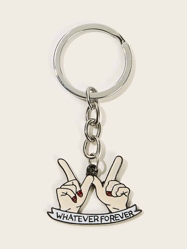 

Hand Pendant Keychain, White