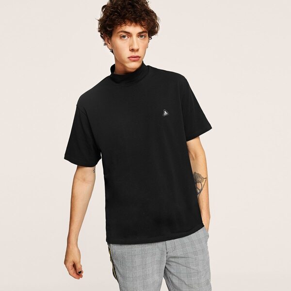 

Men Patch Detail Mock Neck Tee