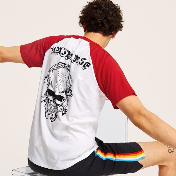 

Men Color-block Raglan Sleeve Halloween Tee