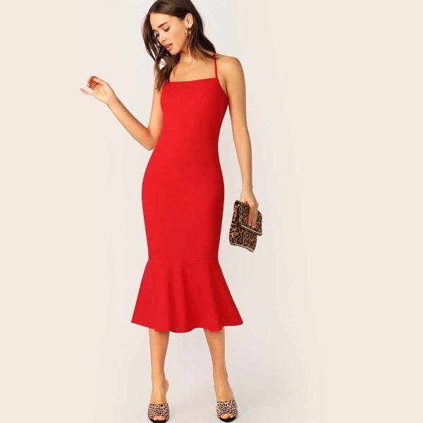 

Criss-cross Back Mermaid Slip Dress