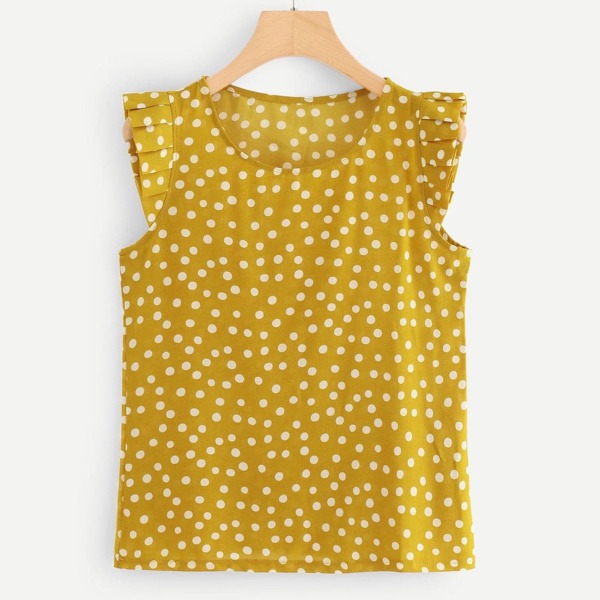 

Plus Polka Dot Ruffle Blouse