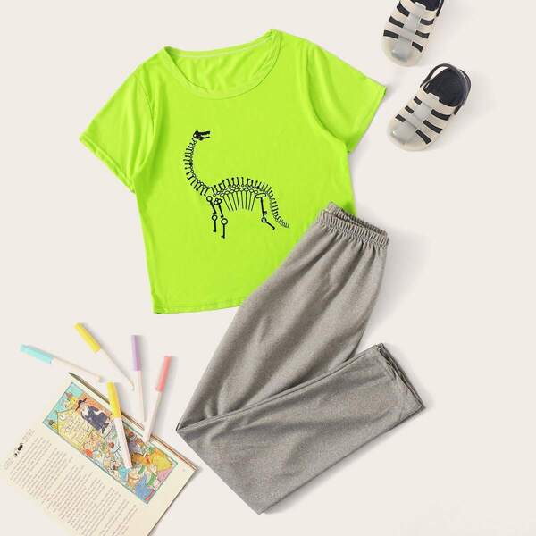 

Boys Dinosaur Print Pajama Set, Multicolor