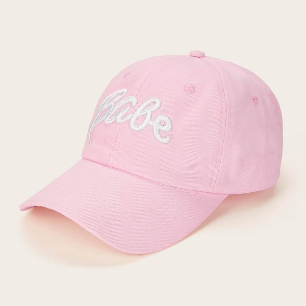 

Letter Embroidery Baseball Cap, Pink