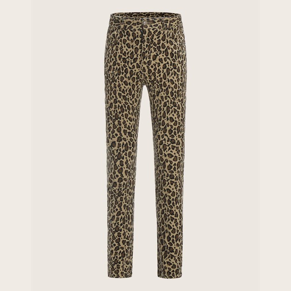 

Men Slant Pocket Leopard Pants, Multicolor