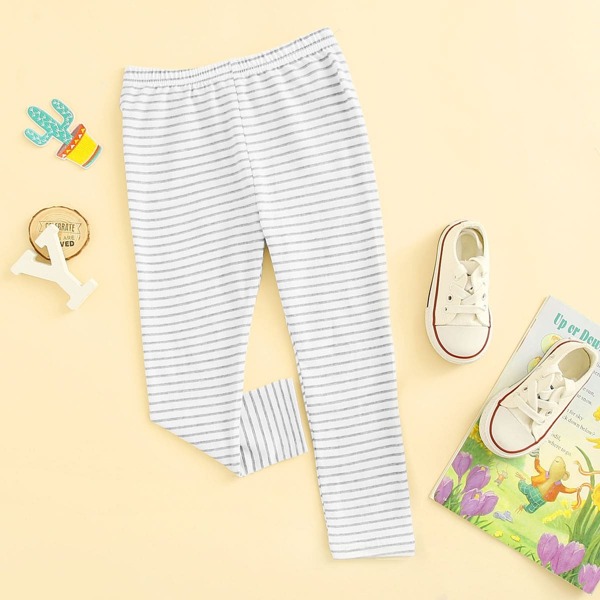 

Toddler Girls Elastic Waist Striped Leggings