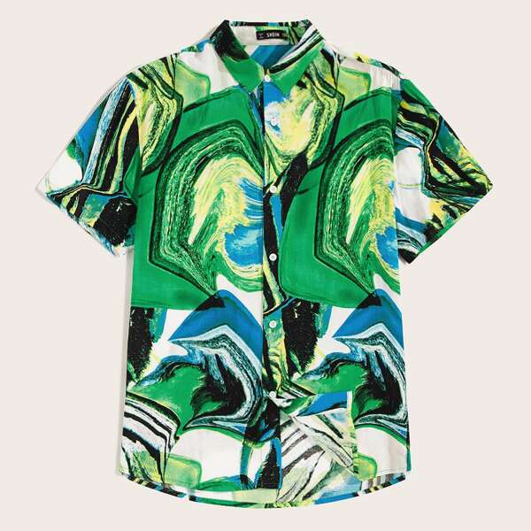 

Men Abstract Print Shirt