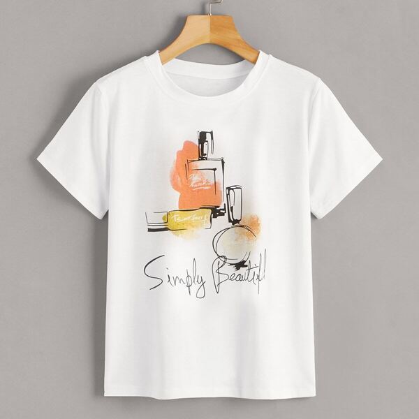

Perfume And Letter Print Tee