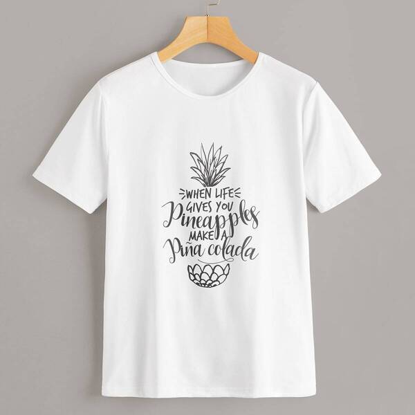 

Pineapple And Letter Print Tee
