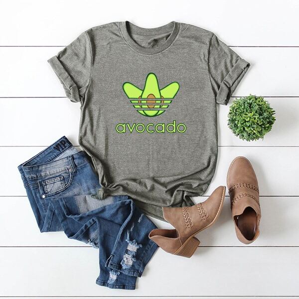 

Letter & Cartoon Print Tee, Grey