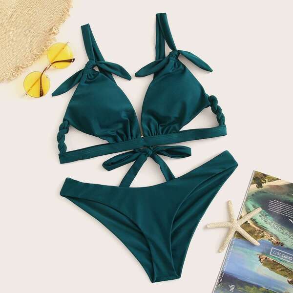 

Cut Out Tie Back Bikini Set