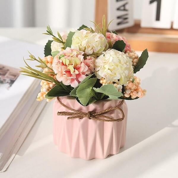 

2 In 1 Artificial Potted Flower, Pink