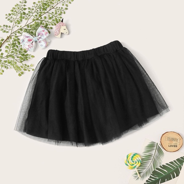 

Toddler Girls Elastic Waist Mesh Skirt