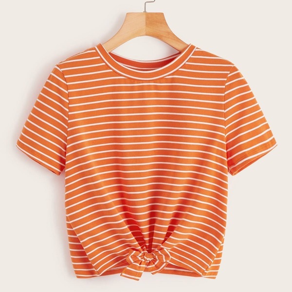 

Knot Hem Striped Top