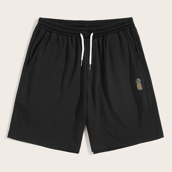 

Men Drawstring Waist Pineapple Shorts