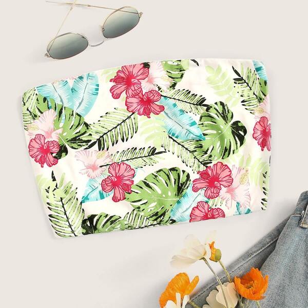 

Plus Tropical Print Bandeau