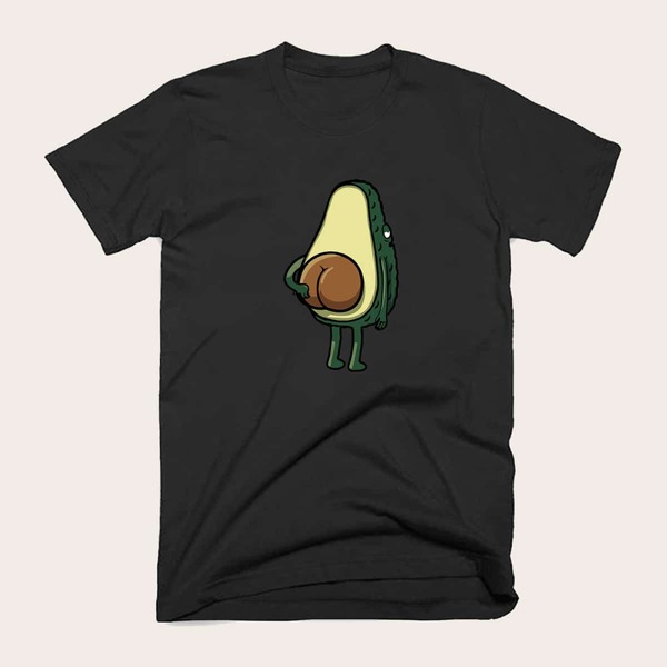 

Men Avocado Print Tee, Black
