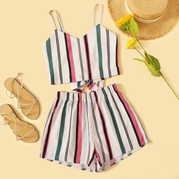 

Striped Cami Top With Shorts