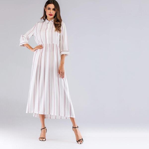 

Striped Button Front Dress