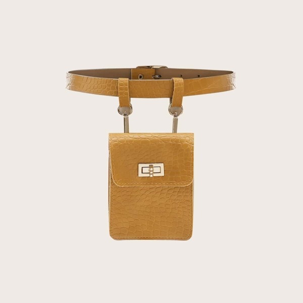 

Twist Lock Flap Fanny Pack, Yellow