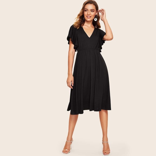 

Butterfly Sleeve Swing Dress