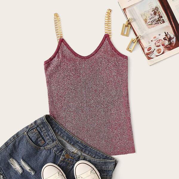 

Chain Strap Glitter Top