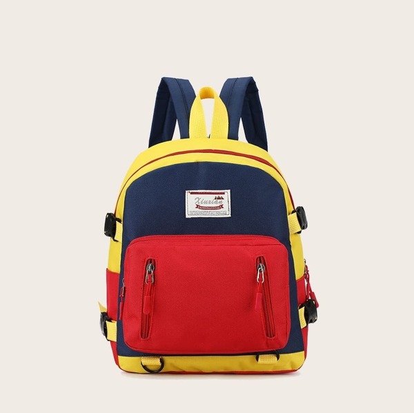 

Kids Double Zip Front Backpack, Multicolor