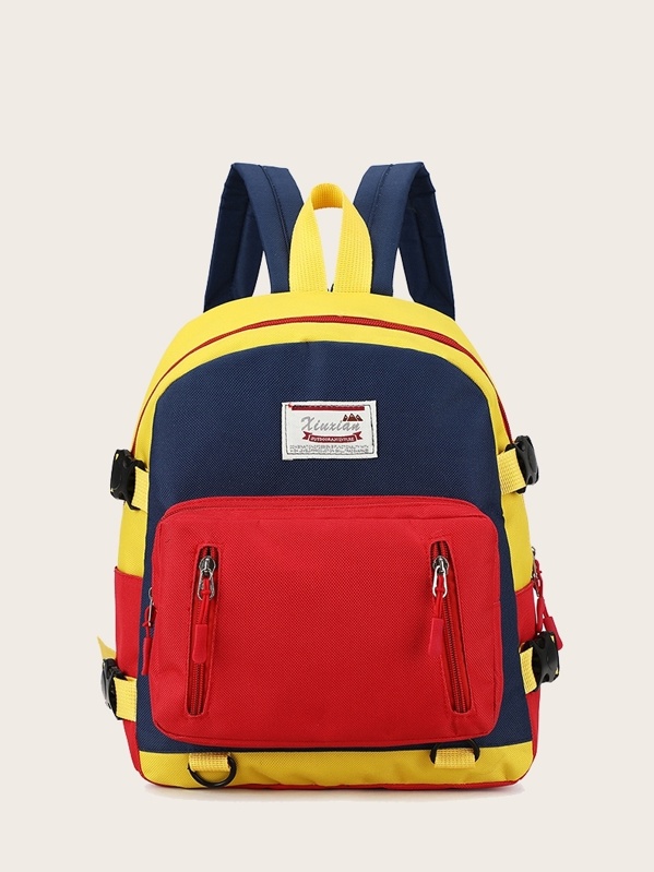 

Kids Double Zip Front Backpack, Multicolor