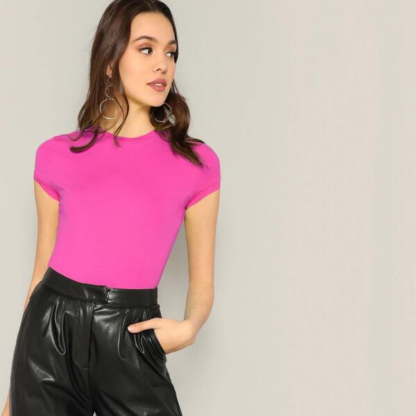 

Neon Pink Form Fitted Tee