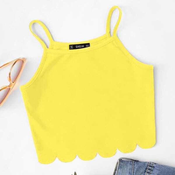 

Scallop Hem Crop Cami Top