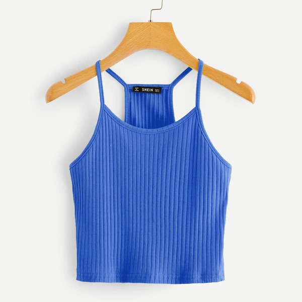 

Rib-knit Racerback Cami Top, Blue