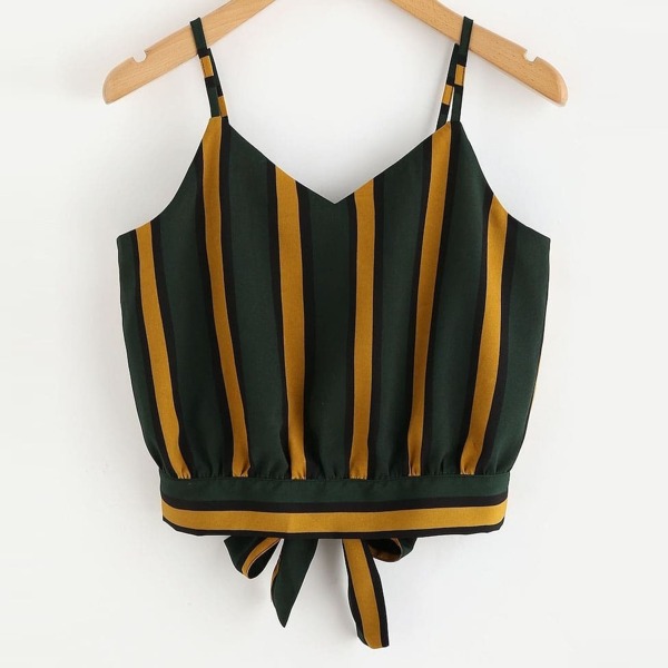

Plus Knot Back Striped Cami Top