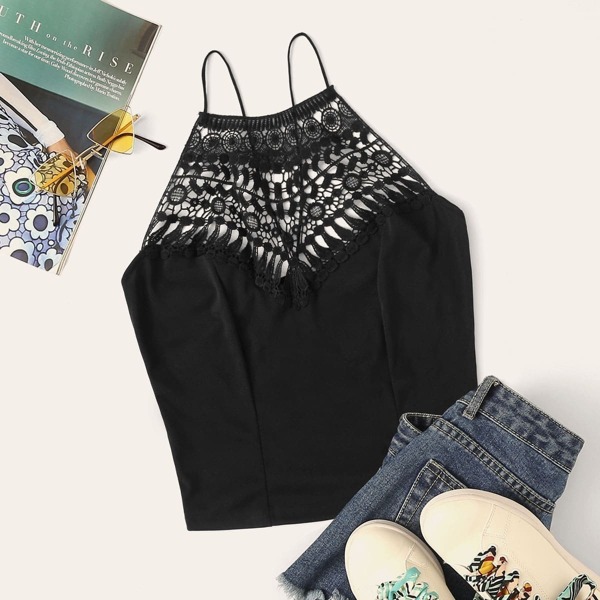 

Solid Crochet Cami Top