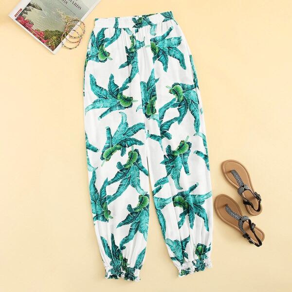 

Tropical Print Harem Pants