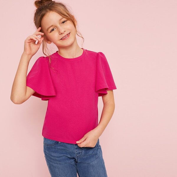 

Girls Flutter Sleeve Tunic Top