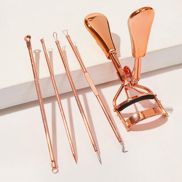 

Eyelash Curler & Acne Pin Set 5pack, Gold