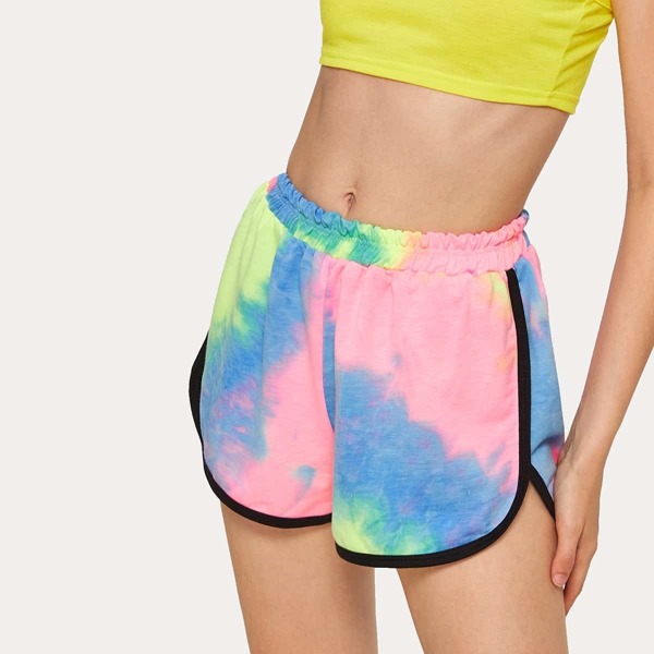 

Tie Dye Elastic Waist Shorts