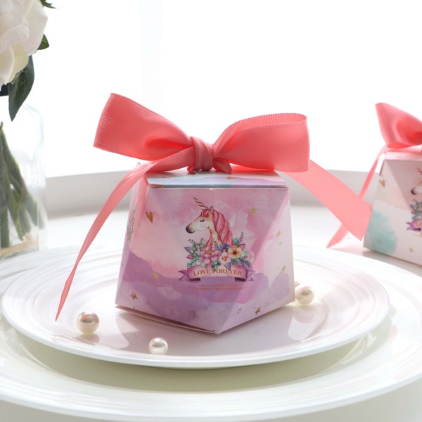 

Unicorn Print Hexagon Candy Box 10pcs