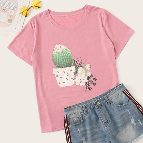 

Plus Cactus Print Tee