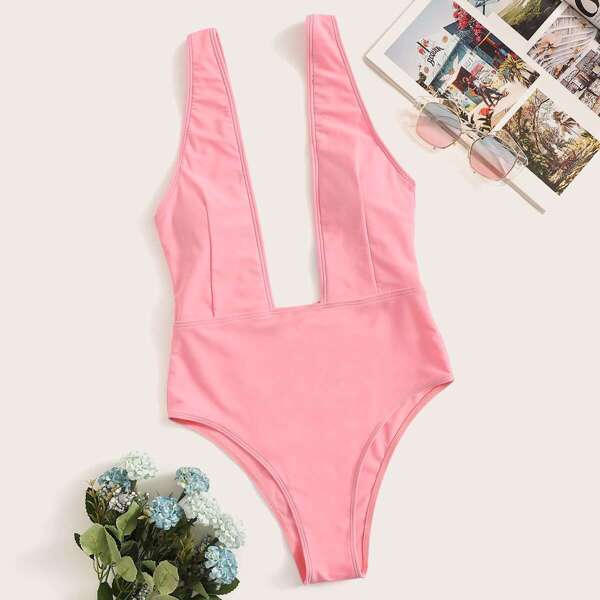 

Plunge Neck One Piece Swimsuit