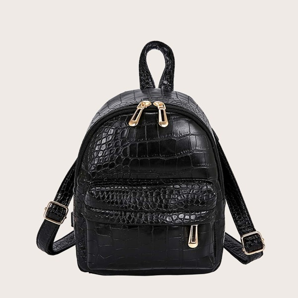

Kids Croc Embossed Pocket Front Backpack