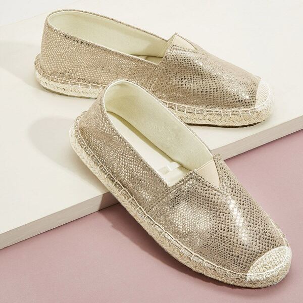 

Cap Toe Slip On Snakeskin Sneakers, Gold